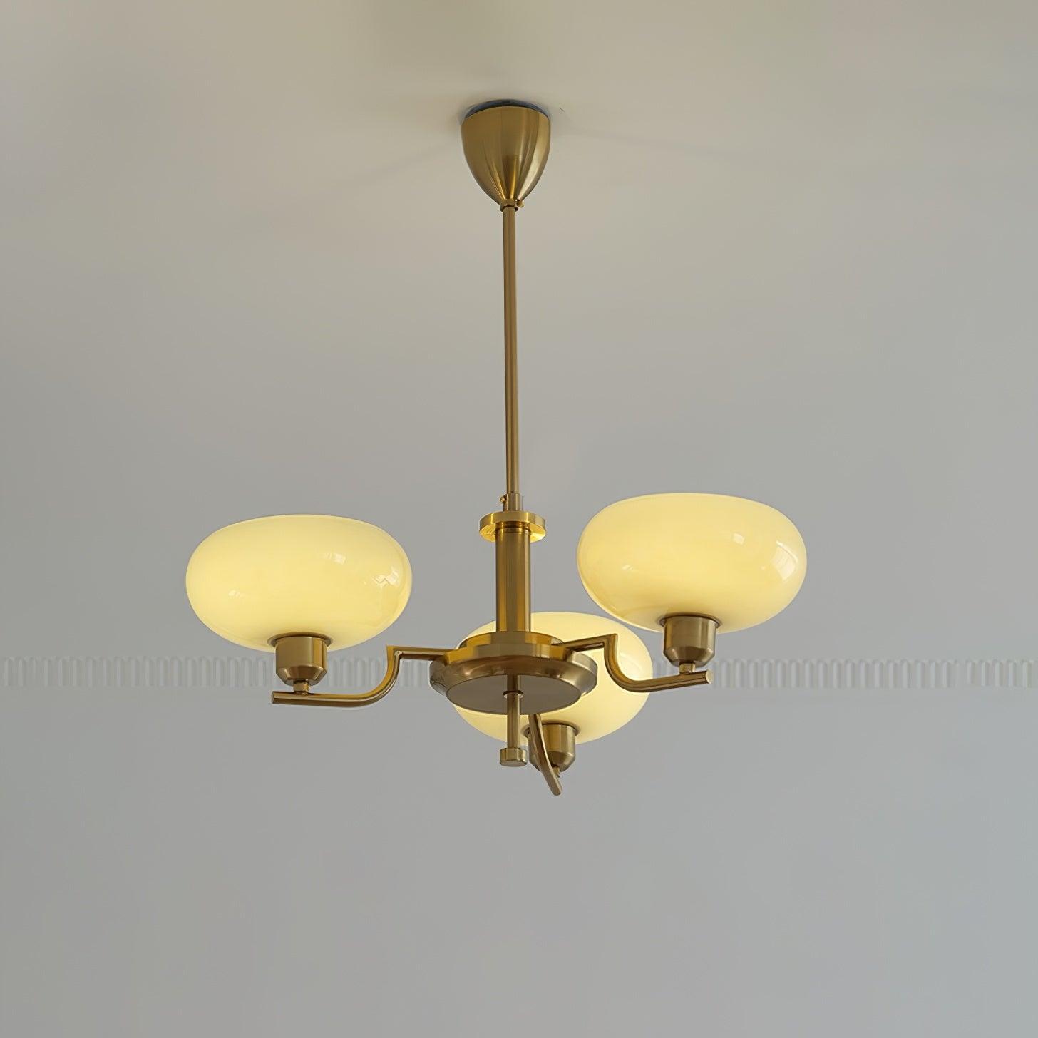 Puja Mid Century Modern Glass Globe Chandelier for Dining Room and Entryway Lighting