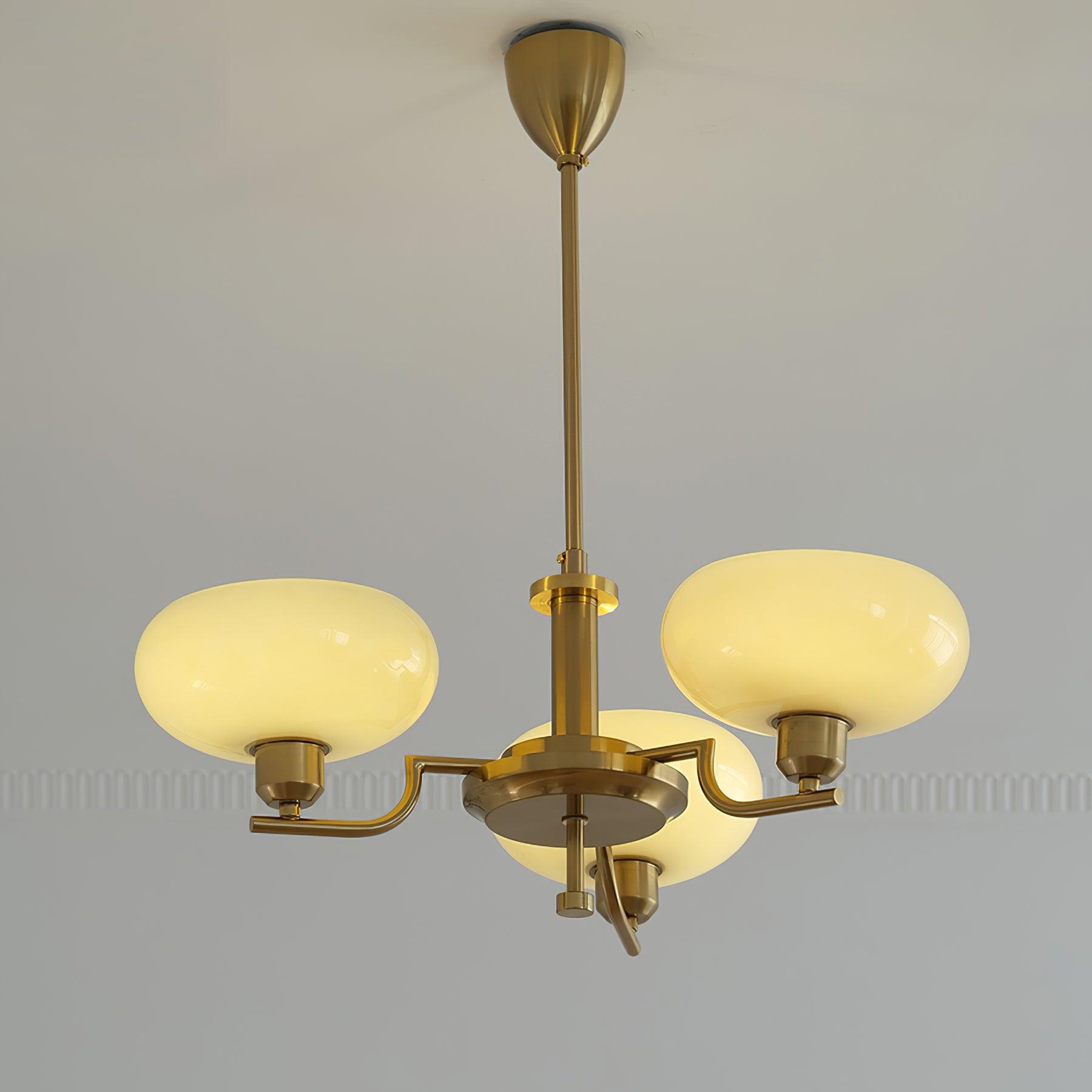 Puja Mid Century Modern Glass Globe Chandelier for Dining Room and Entryway Lighting