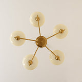 Puja Mid Century Modern Glass Globe Chandelier for Dining Room and Entryway Lighting