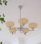 Puja Mid Century Modern Glass Globe Chandelier for Dining Room and Entryway Lighting