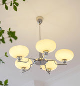 Puja Mid Century Modern Glass Globe Chandelier for Dining Room and Entryway Lighting