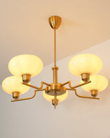 Puja Mid Century Modern Glass Globe Chandelier for Dining Room and Entryway Lighting
