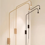 Pureform Geometric LED Wall Sconce Minimalist Indoor Lighting in Gold and Black