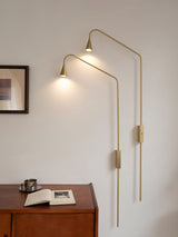 Pureform Geometric LED Wall Sconce Minimalist Indoor Lighting in Gold and Black