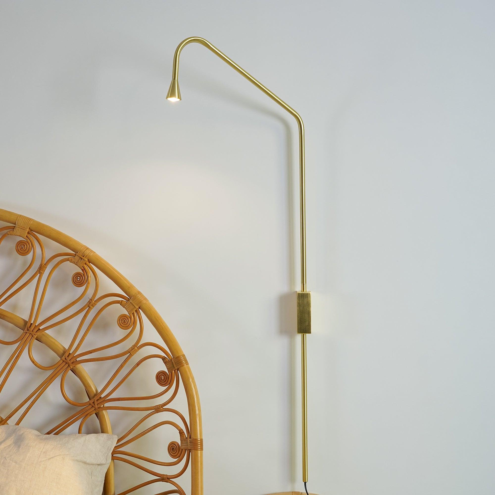 Pureform Geometric LED Wall Sconce Minimalist Indoor Lighting in Gold and Black