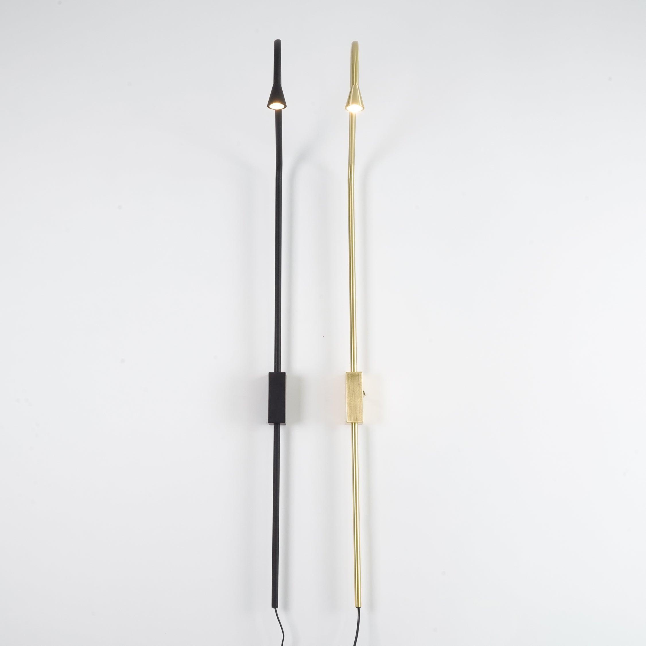 Pureform Geometric LED Wall Sconce Minimalist Indoor Lighting in Gold and Black