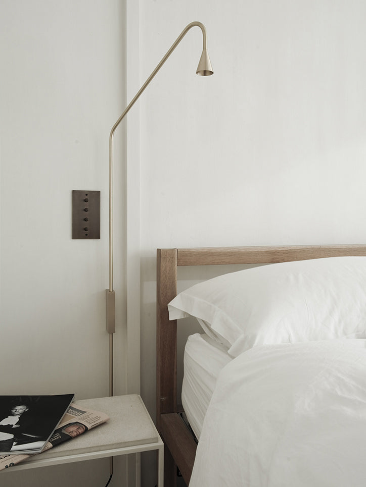 Pureform Geometric LED Wall Sconce Minimalist Indoor Lighting in Gold and Black
