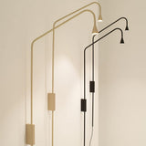 Pureform Geometric LED Wall Sconce Minimalist Indoor Lighting in Gold and Black