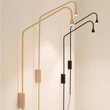 Pureform Geometric LED Wall Sconce Minimalist Indoor Lighting in Gold and Black