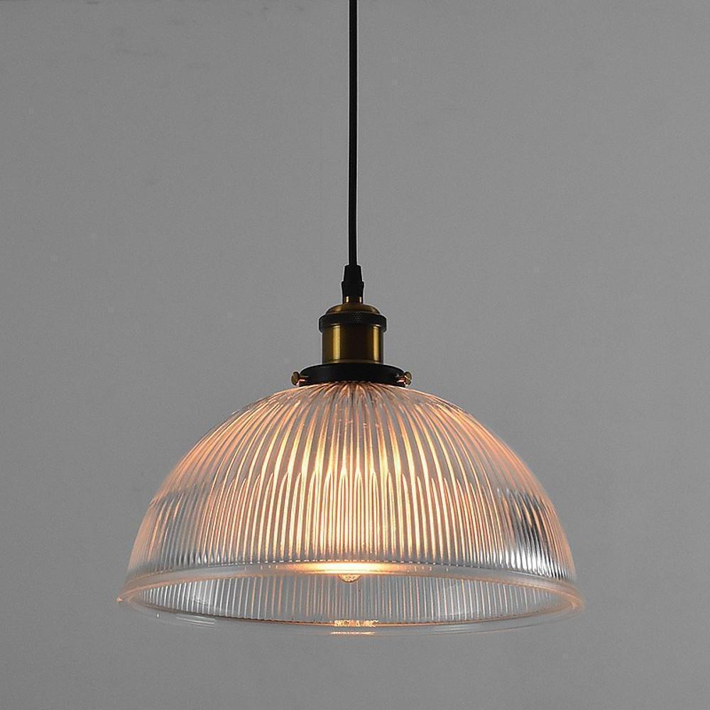 Purple Glass Bowl Pendant Light Vintage Electroplated Metal LED Chandelier