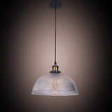 Purple Glass Bowl Pendant Light Vintage Electroplated Metal LED Chandelier