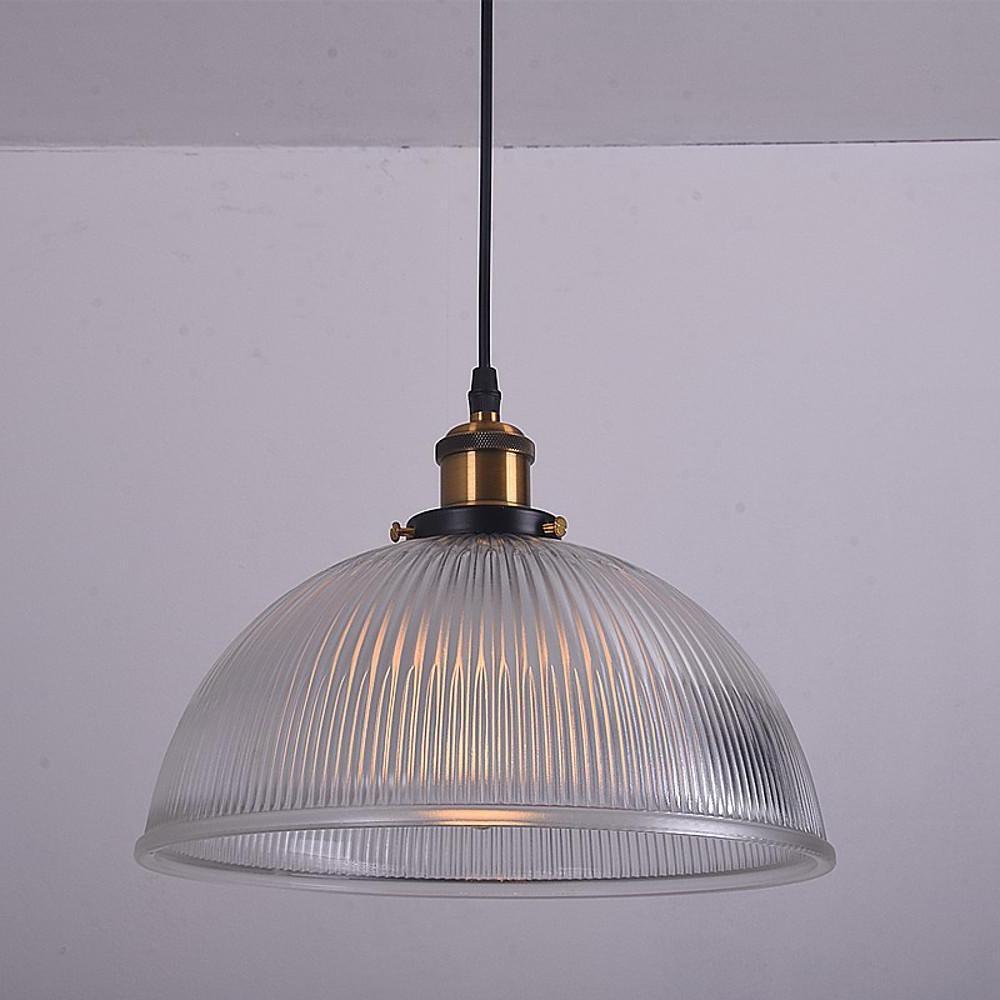 Purple Glass Bowl Pendant Light Vintage Electroplated Metal LED Chandelier