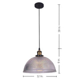 Purple Glass Bowl Pendant Light Vintage Electroplated Metal LED Chandelier