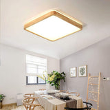 Natural Bamboo Round LED Flush Mount Ceiling Light for Modern Kitchen Living Room and Bedroom