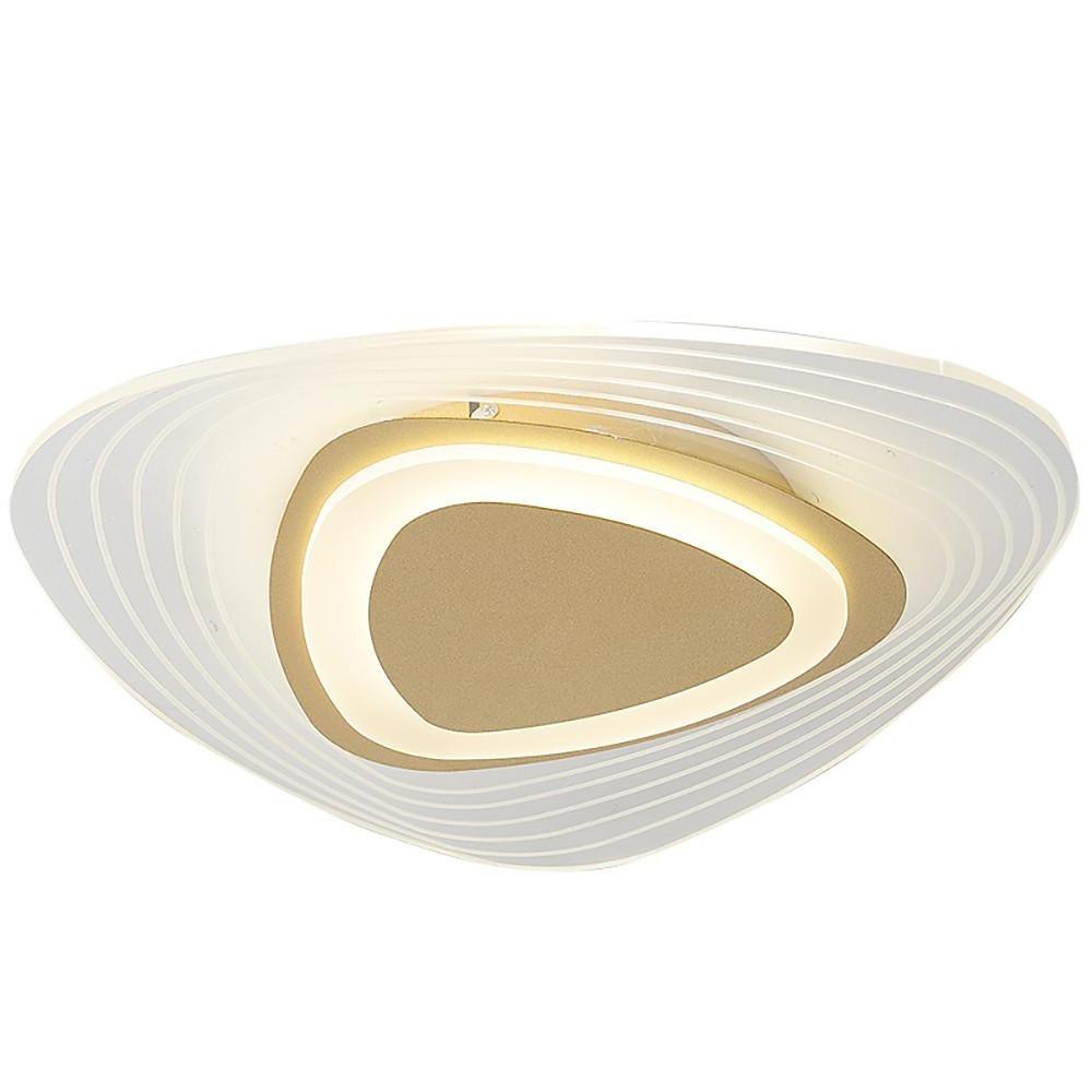 Modern Geometric Gold LED Flush Mount Ceiling Light for Living Room and Bedroom Decor