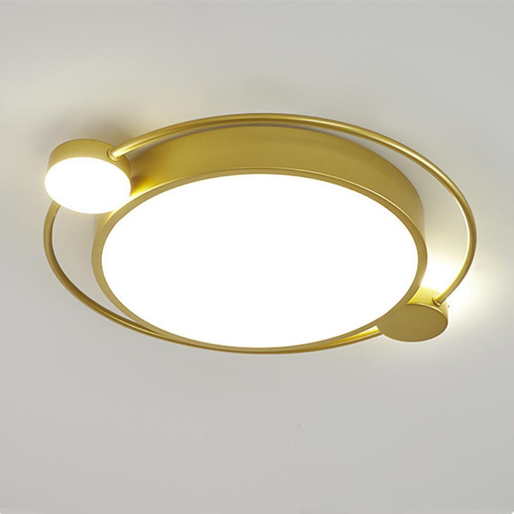 Modern Dual Ring LED Flush Mount Ceiling Light Gold and Black Nordic Dimmable Fixture