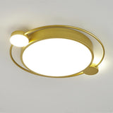 Modern Dual Ring LED Flush Mount Ceiling Light Gold and Black Nordic Dimmable Fixture