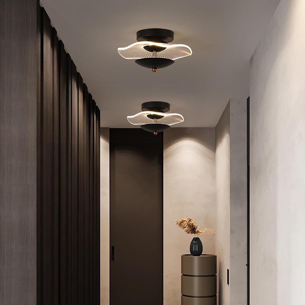 Geometric Wave Round 6W LED Flush Mount Ceiling Light Modern Small Fixture for Kitchen and Hallway