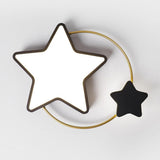 Modern 2 Star Shapes LED Flush Mount Ceiling Light Dimmable Nursery Lighting for Kids Bedroom