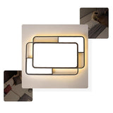 Modern Geometric Square LED Flush Mount Ceiling Light Fixture for Bedroom Living Room and Office