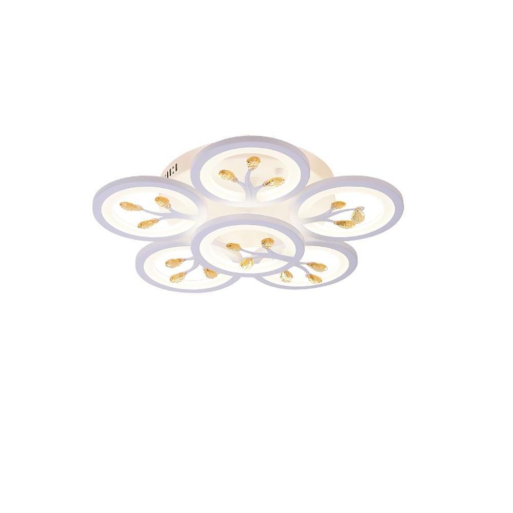 Modern White Flower LED Ceiling Light Dimmable Flush Mount Nordic Bedroom Fixture
