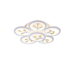 Modern White Flower LED Ceiling Light Dimmable Flush Mount Nordic Bedroom Fixture
