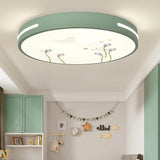 Modern Patterned LED Flush Mount Ceiling Light Round Acrylic Fixture for Kids Bedroom