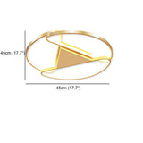Modern Gold Geometric LED Ceiling Light Fixture Low Profile Flush Mount for Bedroom