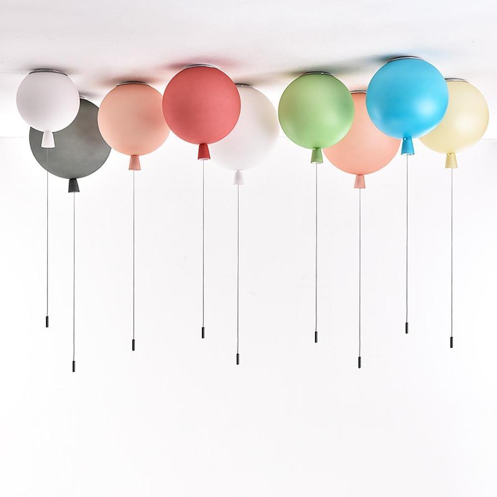 Modern Glass Air Balloon LED Flush Mount Ceiling Lamp for Playrooms and Bedrooms