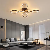 Modern Artistic Flower Shape LED Ceiling Light Dimmable Wave Flush Mount Fixture for Home
