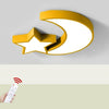 Modern Star and Moon LED Flush Mount Ceiling Light for Kids Bedroom and Nursery Dimmable Metal Fixture