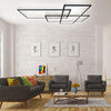 Modern Geometric LED Ceiling Light Overlapping Rectangles Flush Mount Aluminum Fixture