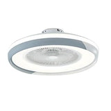 Modern 20 Inch Low Profile Bladeless Ceiling Fan with Dimmable LED Light and Remote Control