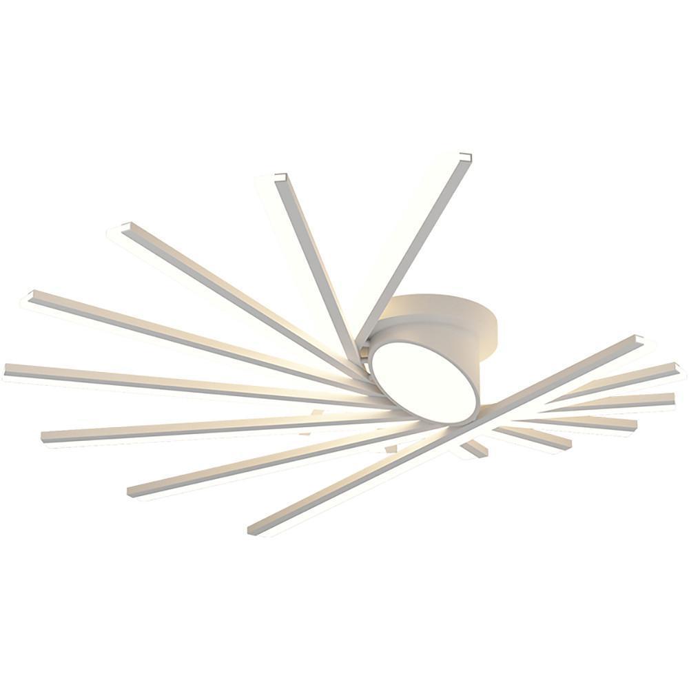 Modern Minimalist White LED Flush Mount Ceiling Light with Linear Oval Stick Design