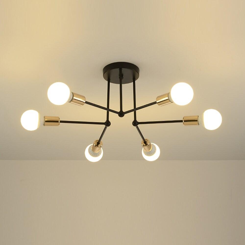 Modern 6 Light Flush Mount Ceiling Light Fixture Metal Nordic Chandelier for Living Room Bedroom