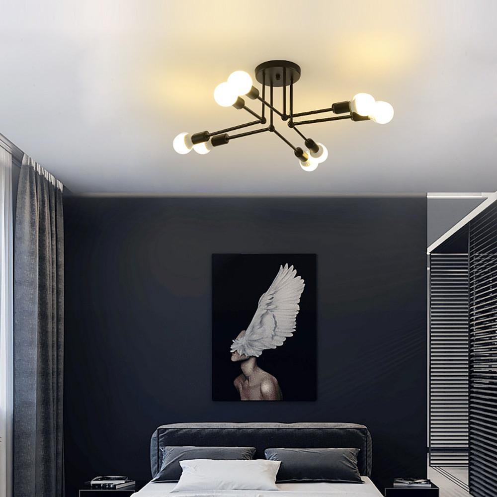 Modern 8 Light Linear Gold Flush Mount Metal Ceiling Light for Contemporary Home Decor