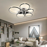 Modern Geometric Circle LED Flush Mount Ceiling Lamp for Minimalist Interior Lighting
