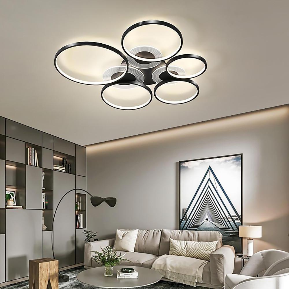 Modern Geometric Circle LED Flush Mount Ceiling Lamp for Minimalist Interior Lighting