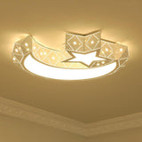 Celestial Moon Star LED Ceiling Light Modern Flush Mount Fixture for Kids Bedroom