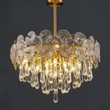 Modern Lantern Crystal Flush Mount Ceiling Light Metal Candelabra LED Fixture