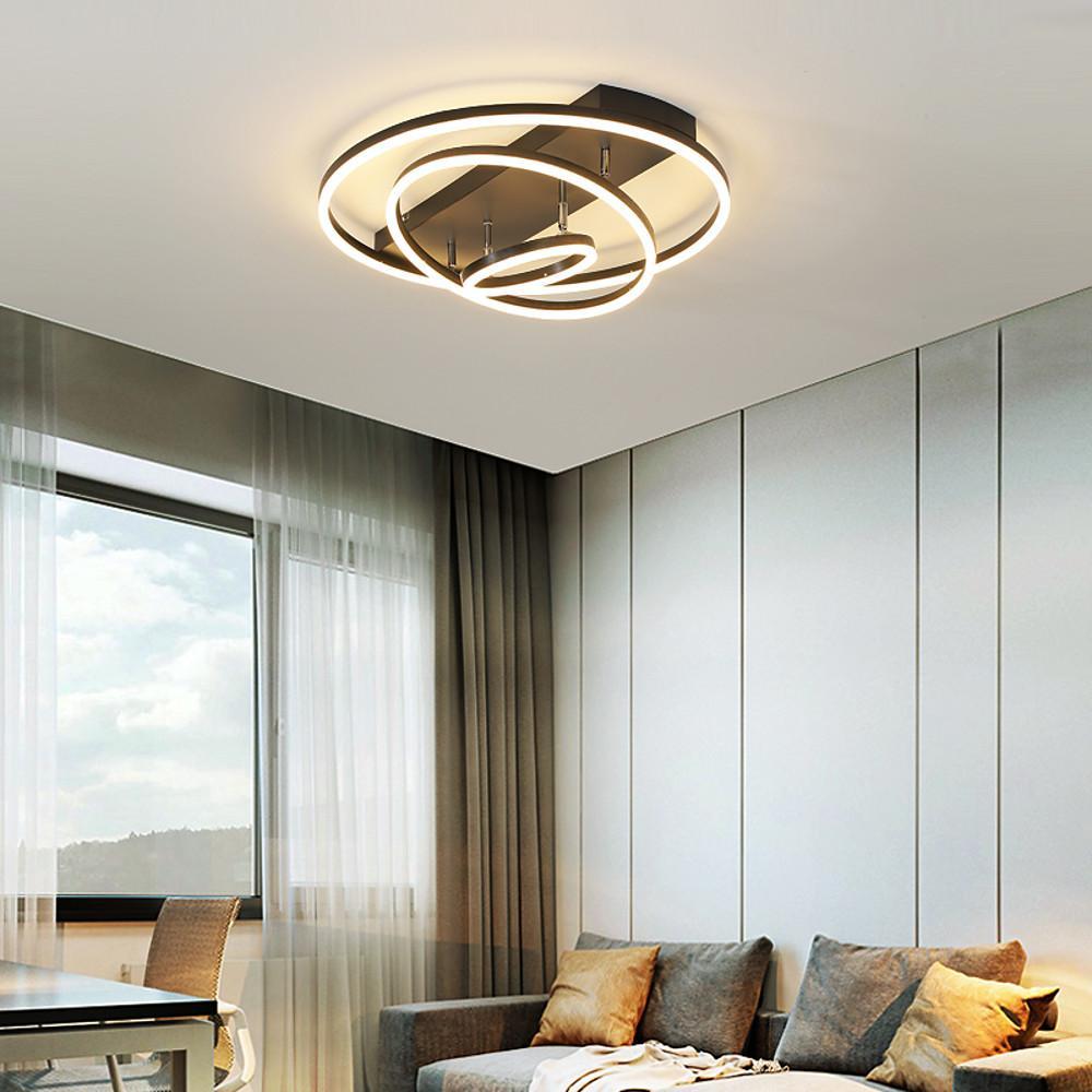 Modern 3 Ring Acrylic LED Flush Mount Ceiling Light Fixture for Living Room Bedroom