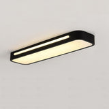 Modern 19 Inch Long Oval LED Flush Mount Ceiling Light Minimalist Rectangular Metal Fixture for Home