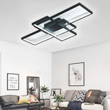 Modern Rectangular 3 Tier LED Flush Mount Ceiling Lamp Large Geometric Integrated Lighting Fixture