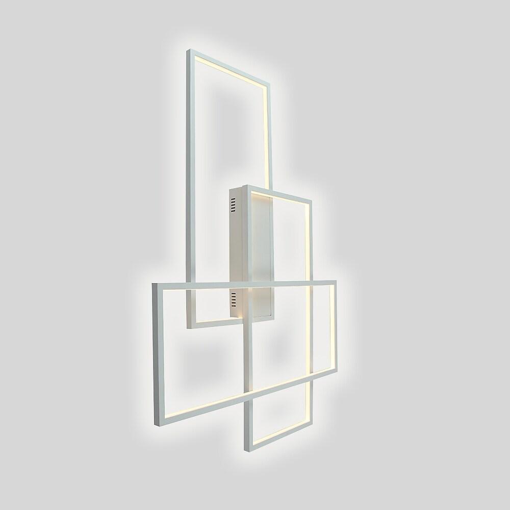 Modern Geometric LED Ceiling Light Overlapping Rectangles Flush Mount Aluminum Fixture