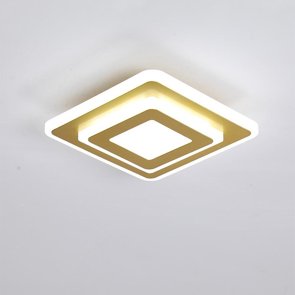 Modern Minimalist Square LED Flush Mount Ceiling Light for Hallway Entryway and Low Ceiling Areas
