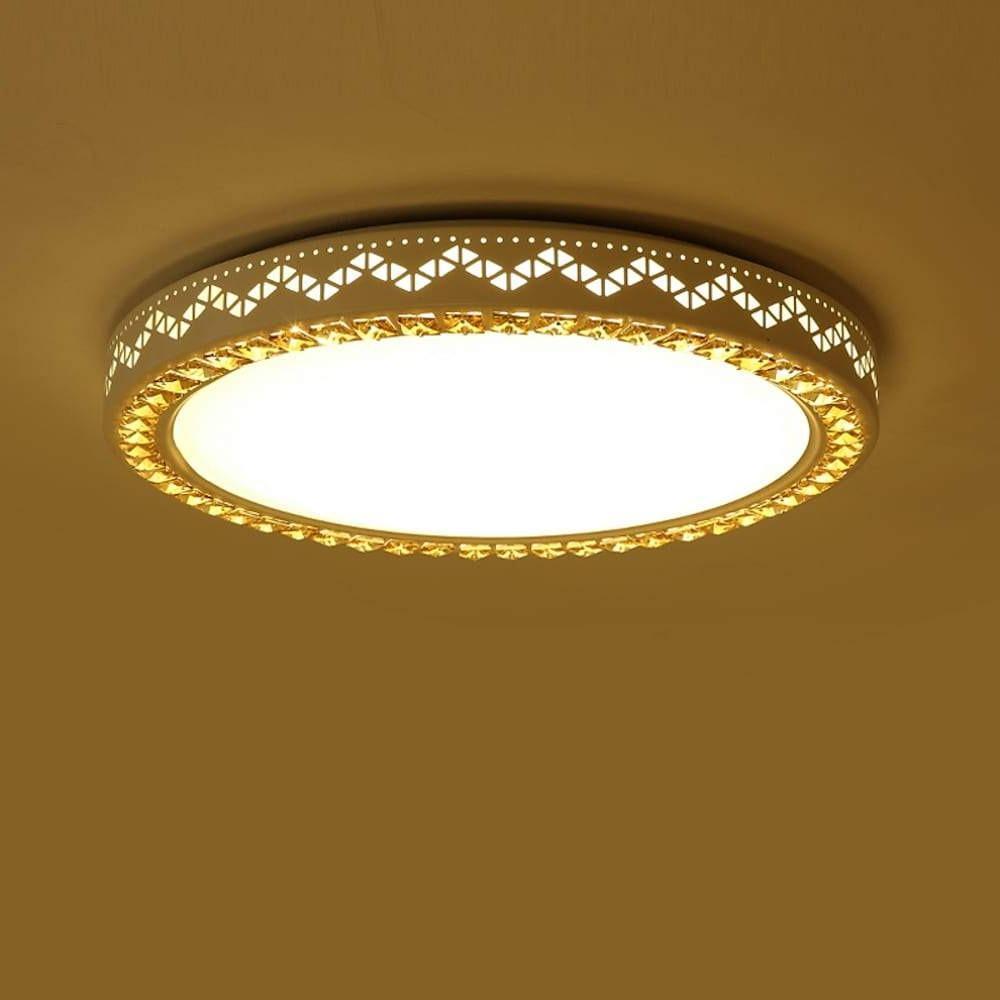 Modern White Circular Geometric Pattern LED Ceiling Light Flush Mount Fixture
