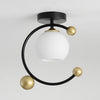 Modern Nordic Glass Globe Flush Mount Ceiling Light for Kitchen Sink Artistic Metal Fixture