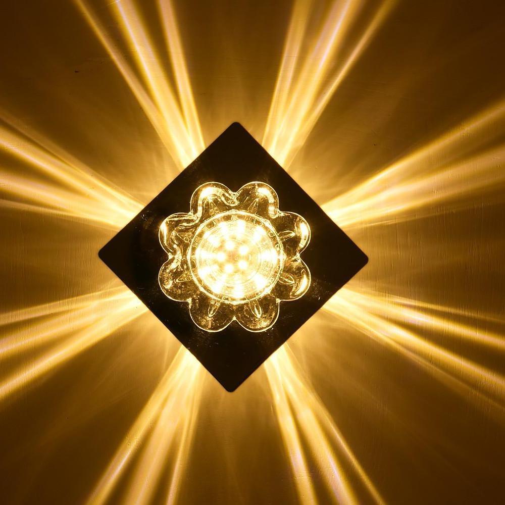 Modern Flower Shaped Crystal LED Flush Mount Ceiling Light for Hallway and Bedroom
