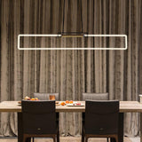RA Modern Linear Glass Neon Pendant Light for Dining Table and Minimalist Office
