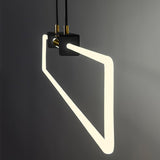 RA Modern Linear Glass Neon Pendant Light for Dining Table and Minimalist Office